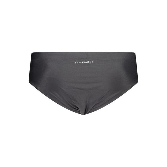 Trussardi Swim Brief Logo Detail Men Black Swimwear